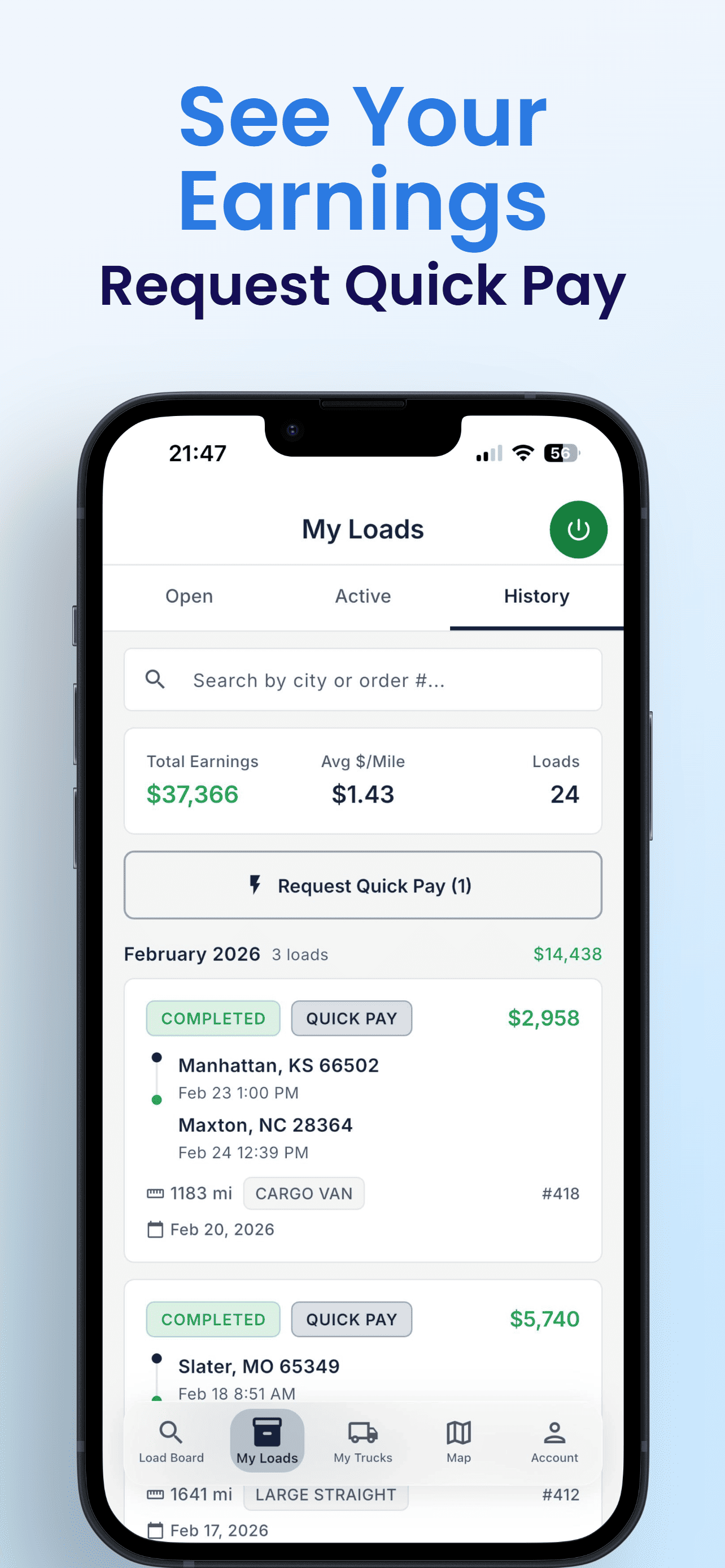 Earnings and load management